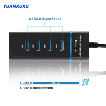 USB 3.0 Hub USB Hub Multi USB Skirstytuvo Didelės Spartos 7 Port USB Hub Kelis USB Prievado Kelis Expander Pc Priedai - 