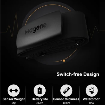 Magene Perkraustymas H64 Širdies Ritmo Monitorius Bluetooth4.0 SKRUZDŽIŲ + magene Jutiklis Su Krūtinės Diržas Kompiuterio Nuoma Wahoo Garmin BT Sporto Juosta - 