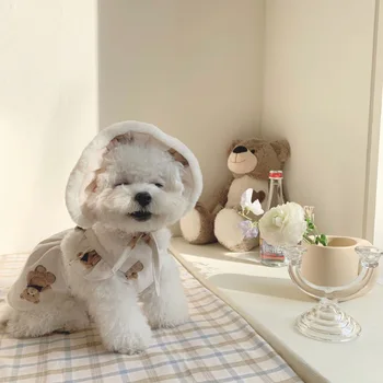 INS stiliaus korėjos pavasario mielas lokys suspender sijonas Bichon Teddy šuo sijonas naminių šunų drabužius mažų šunų suknelė - 