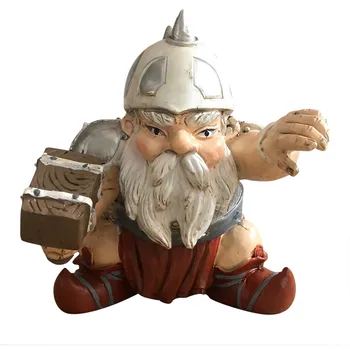Kieme Dervos Gnome Paveikslas, Skulptūra Viking Skandinavų Nykštukas Lauko Sodo Statula Dekoravimas Ornamentais Micro Kraštovaizdžio Amatai - 