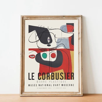 Drobė, Tapyba Plakatai Le Corbusier Parodos Plakatas 1954 M. Prancūzų Meno Muziejus, Wall Paveikslų Apdailos Namų Dekoro - 