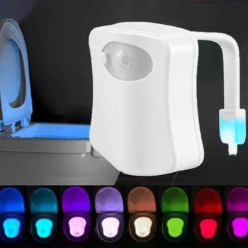 Judesio Jutiklis Luminaria Tualete Kabo Apšvietimas Smart Baterija WC LED Sėdynės Naktį Šviesos Higieniškas Tualeto Lempos - 