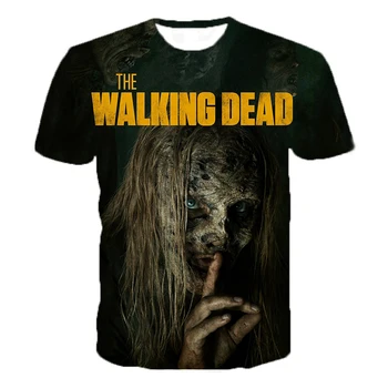 Hip-hop streetwear 3D spausdinimo vyriški T-shirt vasaros mados atsitiktinis siaubo serialas The Walking Dead viršuje drabužių 110/6XL - 