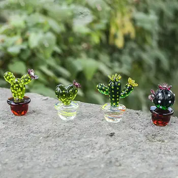 Dirbtinis Kūrybos Namų Puošybai Stiklo Kaktusas Darbalaukio Ornamentu Mikro Kraštovaizdžio Miniatiūros антистресс - 
