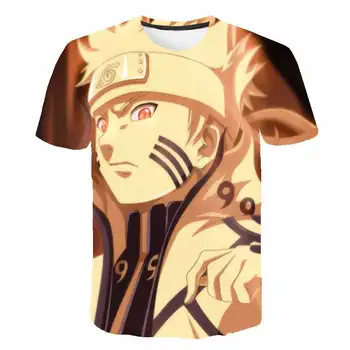 4-14T Japonų Anime cool berniukas mergaitė Narutos print T-shirt vasaros manga marškinėlius trumpomis rankovėmis unisex mados vaikiški drabužiai - 