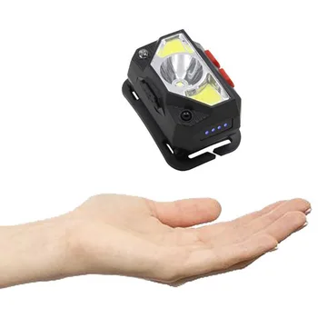 Galingas LED Žibintas žibintuvėlis Jutiklis Priekinės Galvos Lempos, Žibintuvėliai, Šviesos XPG COB balta raudona šviesa Žibintų USB Baterija kempingas - 