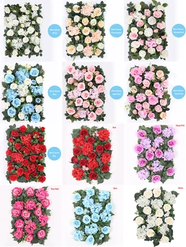 3D Meno Žaluma Sienos Šilko Rožė Gėlių Sienos Vestuvių Baby Shower Apdailos Gimtadienio Fone Sodo Namo Lauko Sienų Dekoras - 