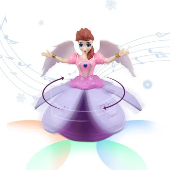 1Pcs Creative Fashion 3D Electric Lighting Hyun Šokių Princess Model Toys Individuality Rotary Music Children Entertainment Toy - 