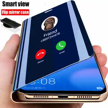 Smart Veidrodis, Flip Telefono dėklas Samsung Galaxy S21 S10 S9 S8 S20 FE Lite Ultra Pastaba 20 10 9 8 Plius S7 Krašto Ventiliatorius Edition Dangtis - 