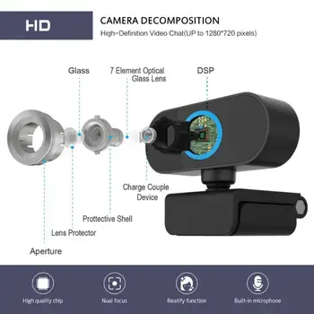 1080P HD Mini Kamera Mikrokompiuteris PC Kamera Su Mic Auto-Focus USB Pasukti Fotoaparatą Naudoti tiesioginį Vaizdo įrašą Skambučio Konferencijos Darbą - 