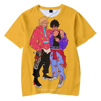 BANANŲ ŽUVŲ marškinėliai Atsitiktinis Vasaros Anime Harajuku Viršūnes Vaikų Marškinėlius Kvėpuojantis Tee Vyrams, Moterims, T marškiniai BANANŲ ŽUVŲ 3D Spausdinti - 
