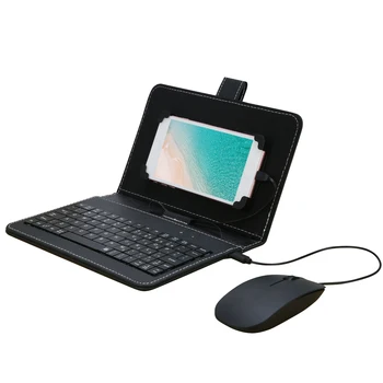 Nešiojamų Tipas-C Laidinio Žaidimų Klaviatūra, Pelė Combo Komplektas su Oda Padengti Keybord Gamer Kompiuteris Komplektas - 