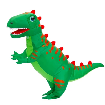 Talismanas Suaugusiųjų Dino Pripučiamas Kostiumas Helovinas Žalias Dinozauras, Anime Cosplay Kostiumai, Juokingas Animacinių filmų Kalėdų Vakarėlį Jumpsuit - 