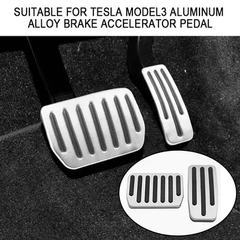 Už Tesla Model 3 2021 YAluminum Lydinio Akceleratoriaus, Stabdžių Poilsio Pedalą Automobilio Pedalą Pagalvėlės Apima Tesla Model Y M3 Priedai - 
