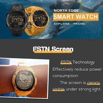 2020 NAUJAS Smart Žiūrėti Sportas Vyrai Moterys Skaitmeninis Smartwatch Fitness Tracker Vandeniui Smart Laikrodžiai Juoda/Geltona ŠIAURĖS KRAŠTO, - 