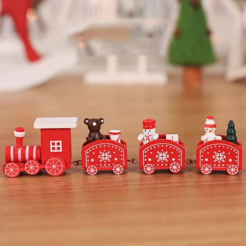 Medinių Kalėdų Traukinys Ornamentu Kalėdinė Dekoracija Namuose Kalėdų Senelis Dovanų, Žaislų, Amatų Lentelė Deco Navidad Kalėdos 2021 Naujųjų Metų - 