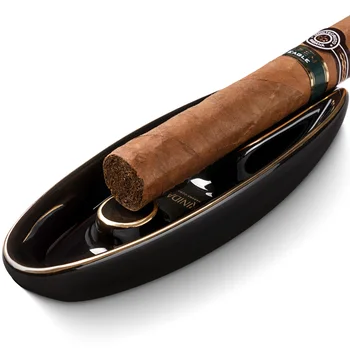 Juoda Cigarų Peleninę Valties Formos Keraminės Peleninę Namuose Ištisus Vieną Stovėti Cigarų Kelionės Stovo Laikiklį CA-001 - 