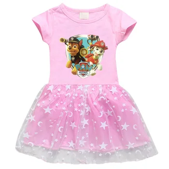 PAW PATRULIŲ Princesė dress sprogimo vaikiški drabužiai, vaikų sijonas naujų smulkiojo ir vidutinio mergaitės klostuotas sijonas - 