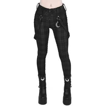 Pledas Kelnės Moterims Gothic Punk Ziajać Aukšto Juosmens Mados Stora Multi Kišenės Užtrauktuką Ilgai Nuosėdos Streetwear Y2k Moterų Pieštuku Kelnės - 