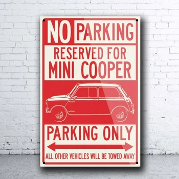 Austin Mini Cooper Rezervuota Automobilių Stovėjimo Aikštelė-Tik Tin Pasirašyti Bar Pub Namų Metalo Plakatas Sienos Meno Dekoro Plakatas - 