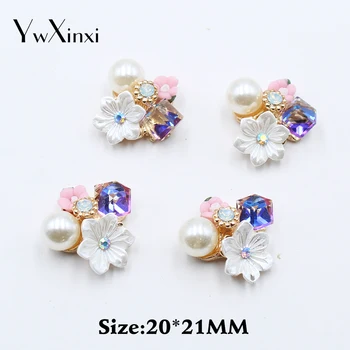 YWXINXI 5Pc/daug 20*21mm Gėlių/Crystal Pearl 