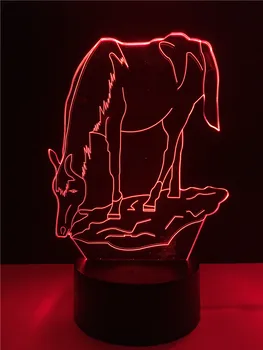 GAOPIN Mielas Gyvūnų Arklių 3D Lempos apšvietimas LED USB Nuotaika Naktį Šviesos Daugiaspalvis Touch RGB Nuotolinio Luminaria Pakeisti Lentelę Dekoratyvinis - 