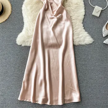 Moterims Seksualus Vakaro Šalis Suknelė 2021 Mados Elegantiškas Vieno Peties Gold Slim Ilgos Suknelės Vasaros Apdaras Vestidos Moterų Drabužiai - 