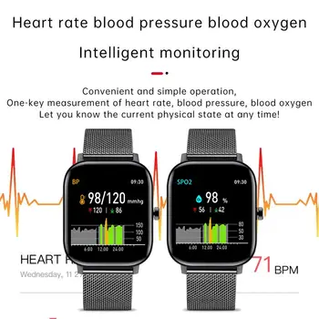 2020 Naujas P8 Spalvotas Ekranas, Smart Watch Moterys vyrai jutiklinių Fitness Tracker Kraujo Spaudimas Smart Laikrodis Moterims Smartwatch už Xiaomi - 