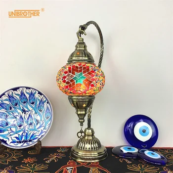 Maroko Lempa, Retro Romantiškas Miegamasis, Gyvenamasis kambarys, Valgomasis, Holas, Baras turkų Rankų darbo Stiklo Lempa - 