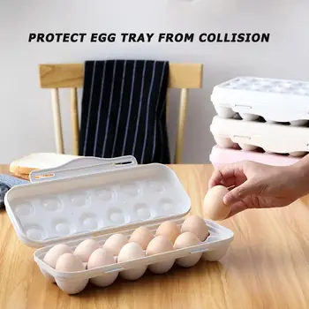 12 Sėdimos vietos Plastikinių Kiaušinių Laikymo Dėžutė Kiaušinių Dėklas Turėtojas Konteinerių Organizatorius Virtuvės Šaldytuvo Daržovių ir Anti-susidūrimo Priedai - 