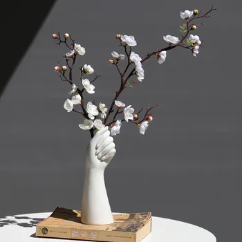 Šiaurės Stiliaus Vertus Formos Gėlių Vaza Šiuolaikinių Namų Biuro Dekoras Kūrybos Gėlių Kompozicijos Kambarį Ornamentu Keramikos Vaza - 