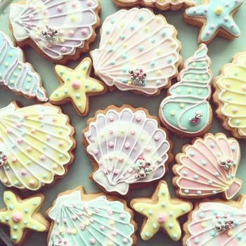 KENIAO Vandenyno Žvaigždė Myli Seashell Cookie Cutter Vaikams Gimtadienio Pjaustyklės - Sausainių kepimo Cutter - 3 Gabalas - Nerūdijantis Plienas - 