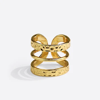 925 Sterlingas Sidabro Žiedai Moterims Interware Aukso Spalvos Senovinių Vestuvių Madinga Papuošalai Didelio Aukščio Antikvariniai Žiedai Anillos - 