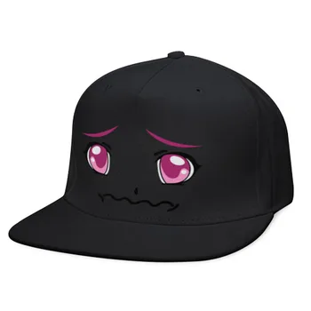 Snapback cap tiesiai su snapeliu, rožinis anime akis - 