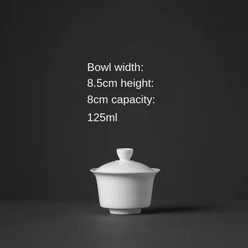 Keramikos Blanc De Chine Tureen Mažas Gaiwan Oolong Arbata Arbata Alaus Bowl 