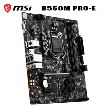 LGA 1200 MSI B560M PRO-E Plokštė 64GB PCI-E 4.0 M. 2 SSD Overlocking VGA USB3.2 Desktop Intel B560 Placa-Mãe 1200 Micro ATX - 