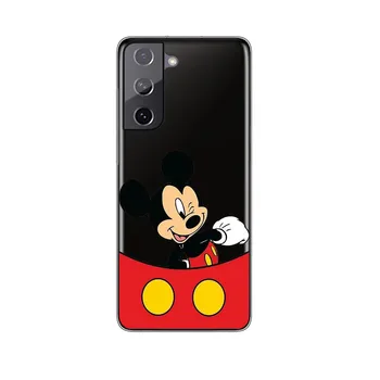 Silikono Padengti Minnie Y Mickey Samsung Galaxy S20 S21 FE Ultra S10 S10E Lite S8 S9 S7 Krašto Plius Telefono dėklas - 