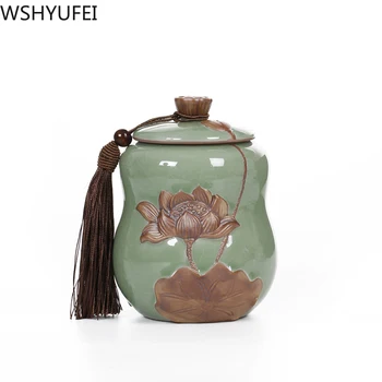 Kinijos Didelės Talpos Keramikos Arbatos Skardinės kelionės arbatos maišelis laikymui lauke Nešiojamų Sandarinimo Molio Indą Arbatos Rinkinys Priedai - 