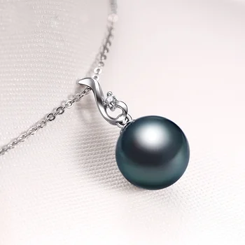 Naujas paprastas retro juoda perlų pakabukas moterų mados karoliai clavicle grandinės - 