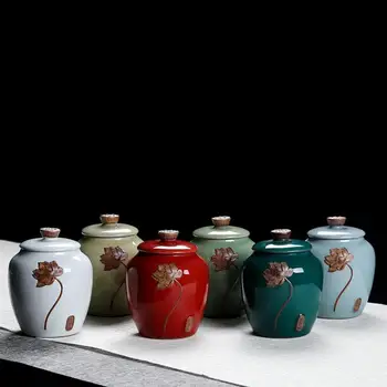 1pc Arbatos Jar Talpykla Arbatos Konteinerių Keramikos Užtaisai Arbatos Dėžutė Arbatos Filtras Saugojimo Jar Keramikos Puodą Stalo Viešbutis Home - 