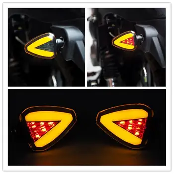1PC Motociklo LED Stereo Trikampis Posūkio Signalo Elektrinių Motociklų Keitimui signalinė Lemputė su Stabdžių Žibintas - 