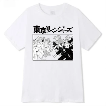 Anime Tokyo Revengers Manji Gauja Harajuku Vasaros Trumpas rankovėmis Vyrų T-shirt Unisex Drabužiai - 
