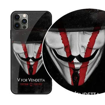 V Vendetta Laisvės Telefono Case Cover For iPhone 12 11 Pro Max Mini Vyrų Prabanga Gražus Šviesos Sunku X Black Xs XR 8 7 6 6s Plus SE 2020 m. - 