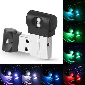 Mini USB LED RGB Šviesos Automobilio LED Vidaus Apšvietimas Rinkinys DC5V Smart USB LED Šviesos Atmosfera Nešiojamas Šviesos Namų Puošybai Naktį Lempa - 