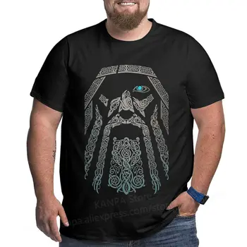 Kanpa Medvilnės Viking Grafinis T Marškinėliai, Dideli Ūgio Žmogus Negabaritinių marškinėliai Plius Dydis Viršuje Tee Vyrų Prarasti Dideli Viršuje Drabužiai - 