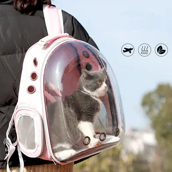 Krepšiai Kvėpuojantis Pet Vietos Kačių Vežėjas Krepšys Mažų Šunų Kačių Kuprinė Kelionės Kosmoso Kapsulė Narve Naminių gyvūnų Transportavimo Krepšys vykdyti Katės - 
