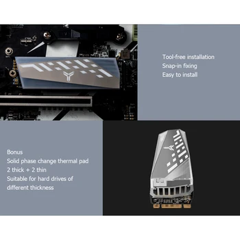 M. 2280 2 SSD Šilumos Kriaukle heatsink 2280 SSD Kietąjį Diską Aliuminio Lydinio, su Šilumos kempinėlės NGFF M2 Kietojo Disko Šilumos Tarpiklis - 