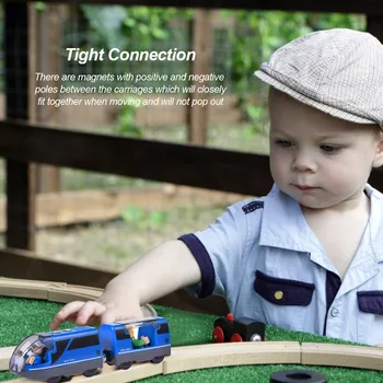 Elektros RC Traukinio Rinkinį Nuotolinio Valdymo Žaislai, susijusių su Medinių Geležinkelių, Automobilių Dainos Birhtday Kalėdų Dovana Vaikams - 