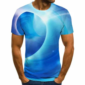 2021 naujas trimatis erdvinis T-shirt vyrams vasaros 3D spausdinimo atsitiktinis ir patogus T-shirt viršuje Trišakis 110-6XL - 