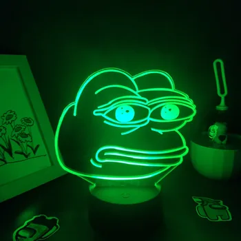 Mielas Gyvūnų Liūdna Varlė Pepe Mano Blogas Geras Žmogus 3D LED Neoninės Lempos RGB Naktį Žibintai Spalvingų Dovanų Vaikams, Vaiku, Miegamojo, Stalo Dekoras - 
